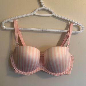 Victoria’s Secret pink stripe balconet bra 36DD